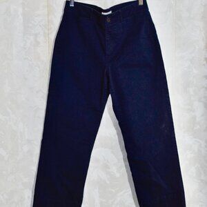 LOFT Women's Size 4 Navy Blue Chino Wide Leg Crop Pants